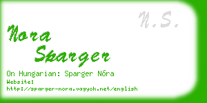 nora sparger business card